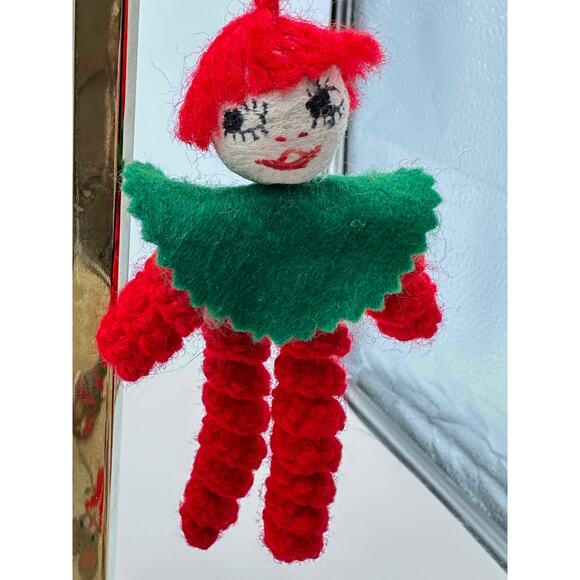 Vintage ornament lot homemade handmade grandma crochet hand knitted 70's 80's - Picture 5 of 16